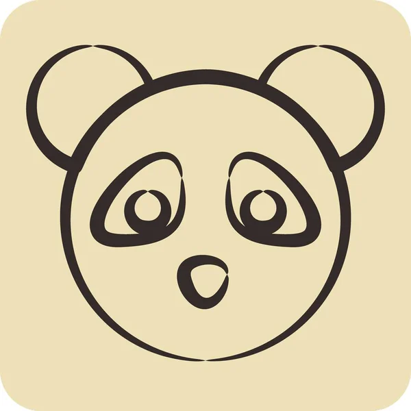 Icon Panda Relacionado Com Símbolo Cabeça Animal Estilo Desenhado Mão — Vetor de Stock