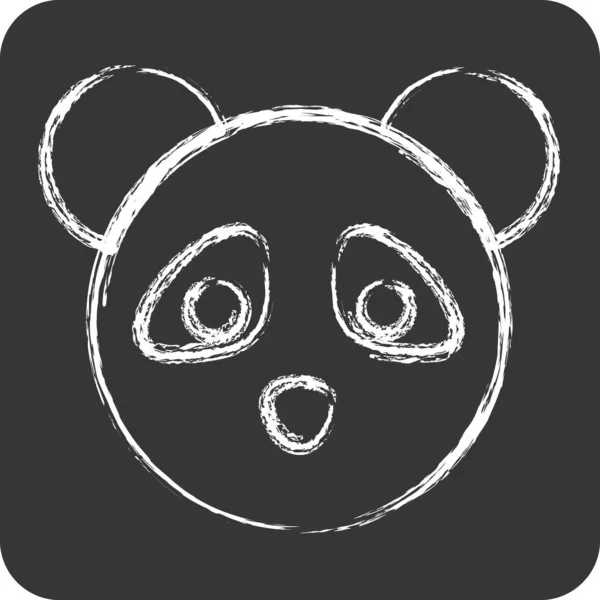 Icon Panda Relacionado Com Símbolo Cabeça Animal Estilo Giz Design — Vetor de Stock