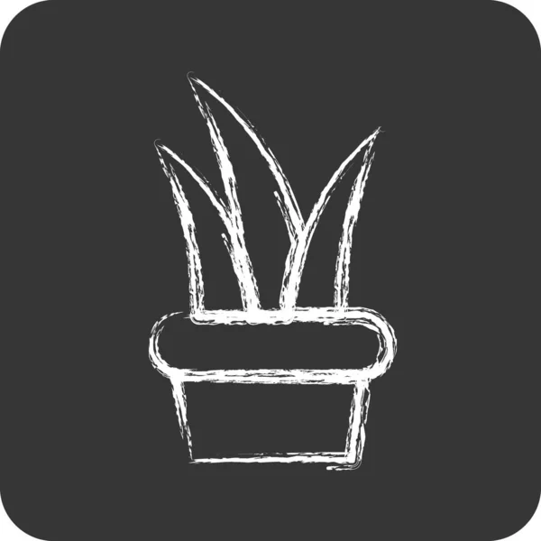 Icon Plant Relacionado Com Símbolo Flora Estilo Giz Ilustração Simples —  Vetores de Stock