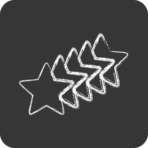 Icon Stars Související Symbolem Hvězdy Křídový Styl Jednoduchý Design Upravitelný — Stockový vektor