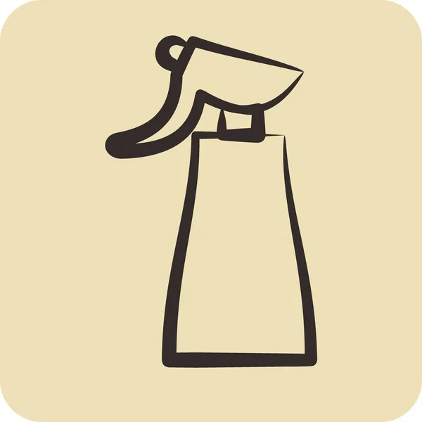 Icon Spray Suitable Barbershop Symbol Hand Drawn Style Simple Design — Stock Vector
