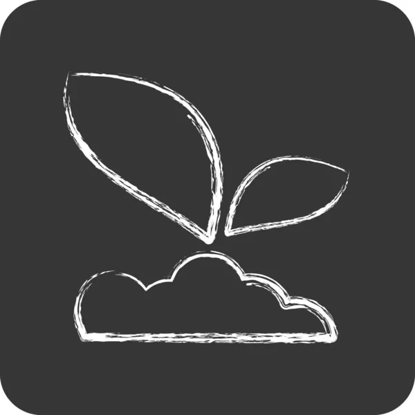 Ikon Grodd Relaterade Till Flora Symbol Kritstil Enkel Illustration Växt — Stock vektor