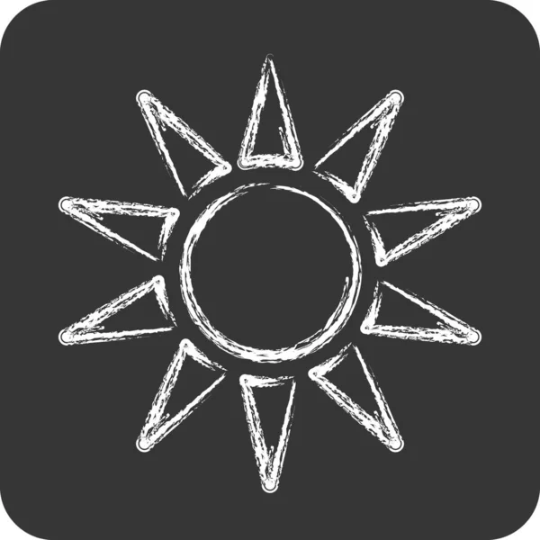 Ікона Сонячного Світла Пов Язаний Символом Таїланду Крейдяний Стиль Простий — стоковий вектор