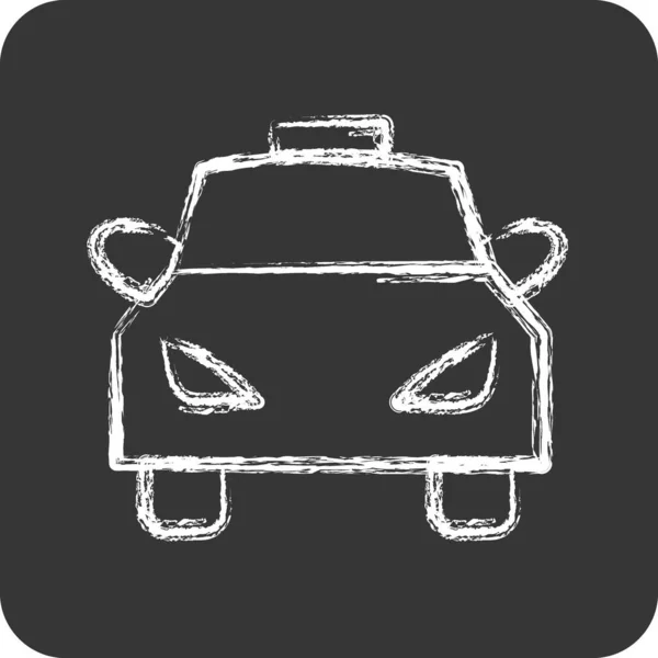 Icône Taxi Adapté Symbole Automobile Style Craie Conception Simple Modifiable — Image vectorielle