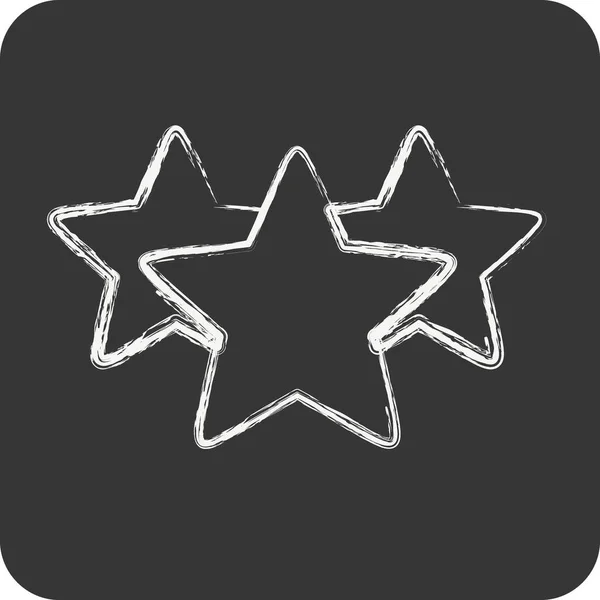 Ikon Tre Stjärnor Relaterade Till Stars Symbolen Kritstil Enkel Design — Stock vektor