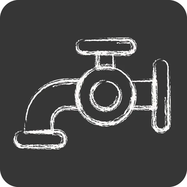 Іконка Вода Пов Язані Символом Прання Крейдяний Стиль Простий Дизайн — стоковий вектор