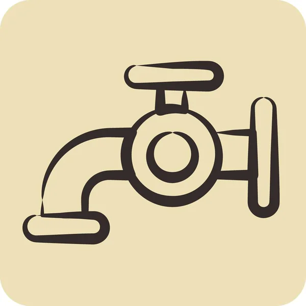 Ικον Γουότερ Σχετίζονται Σύμβολο Πλυντηρίου Χειροποίητο Στυλ Απλό Σχεδιασμό Επεξεργάσιμο — Διανυσματικό Αρχείο