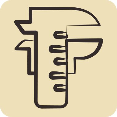 Simge Kaliper. Eğitim sembolü için uygun. El çizimi tarzı. Basit dizayn edilebilir. tasarım şablonu