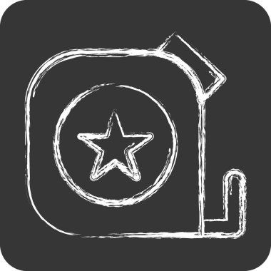 Simge Teybi Ölçümü. Eğitim sembolü için uygun. Tebeşir stili. Basit dizayn edilebilir. tasarım şablonu