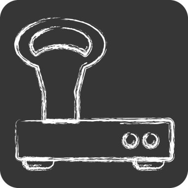 Simge Vintage Skalası. Eğitim sembolü için uygun. Tebeşir stili. Basit dizayn edilebilir. tasarım şablonu