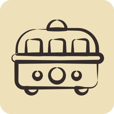 Simge Yoğurt Yapıcı. Mutfak gereçleri sembolü için uygun. El çizimi tarzı. Basit tasarım düzenlenebilir