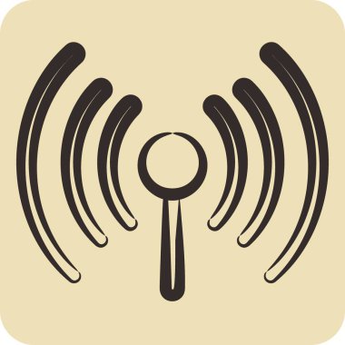 İkon kablosuz internet. Şehir Parkı sembolü için uygun. El çizimi tarzı. Basit dizayn edilebilir. dizayn şablonu