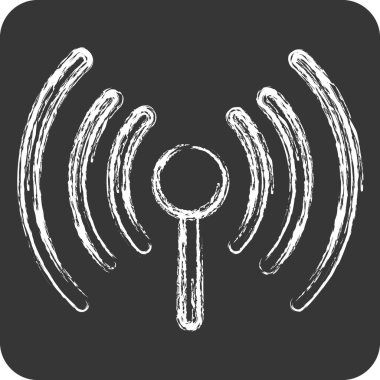 İkon kablosuz internet. Şehir Parkı sembolü için uygun. Tebeşir stili. Basit dizayn edilebilir. tasarım şablonu