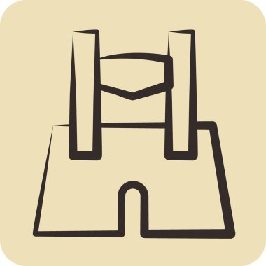 Icon Lederhose. Eğitim sembolü için uygun. El çizimi tarzı. Basit dizayn edilebilir. dizayn şablonu