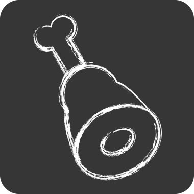 Simge jambonu. Eğitim sembolü için uygun. Tebeşir stili. Basit dizayn edilebilir. tasarım şablonu