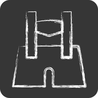 Icon Lederhose. Eğitim sembolü için uygun. Tebeşir stili. Basit dizayn edilebilir. tasarım şablonu