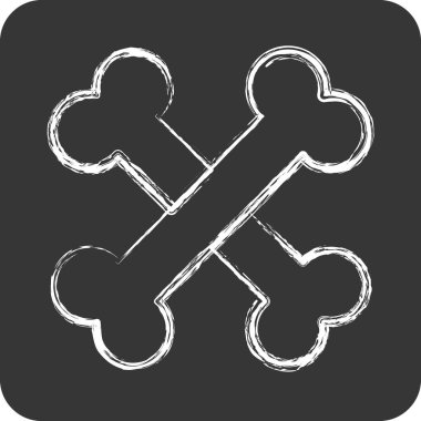 Simge kemikleri. Cadılar Bayramı sembolü için uygun. Tebeşir stili. Basit dizayn edilebilir. tasarım şablonu