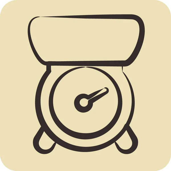 Balance Cuisine Icône Adapté Symbole Éducation Style Dessiné Main Conception — Image vectorielle