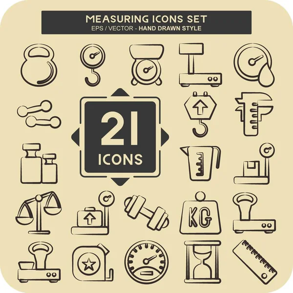 stock vector Icon Set Measuring. suitable for education symbol. hand drawn style. simple design editable. design template vector