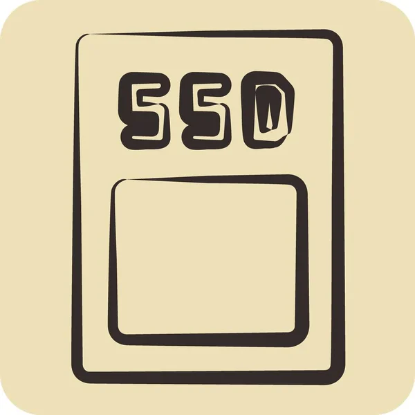 Icon Ssd 适用于计算机组件符号 手绘风格 简单的设计可以编辑 设计模板 — 图库矢量图片