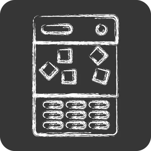 Ikoon Ijsmachine Geschikt Voor Keukenapparatuur Symbool Krijt Stijl Eenvoudig Bewerken — Stockvector