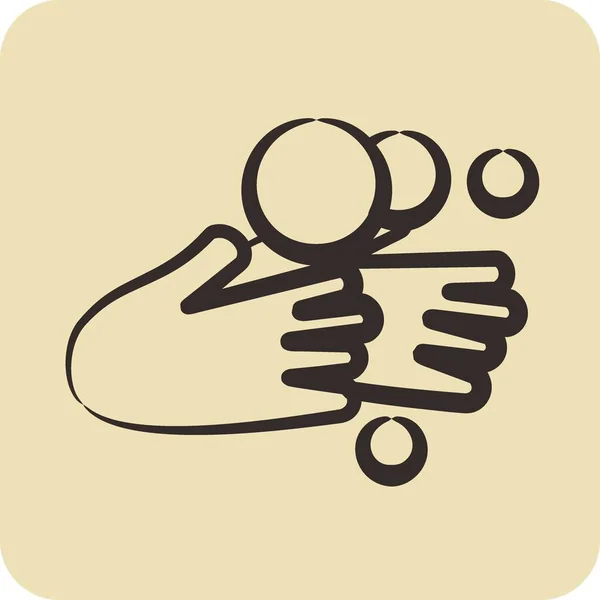 Icon Hand Washing Adequado Para Símbolo Gripe Estilo Desenhado Mão — Vetor de Stock