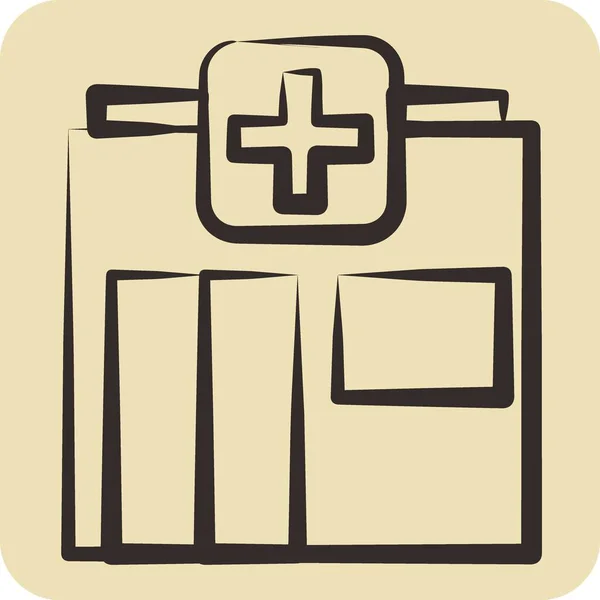 Icône Pharmacie Convient Symbole Grippe Style Dessiné Main Conception Simple — Image vectorielle