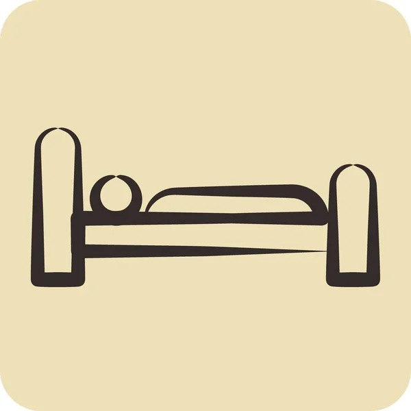 Icon Sleep Adequado Para Símbolo Gripe Estilo Desenhado Mão Design — Vetor de Stock