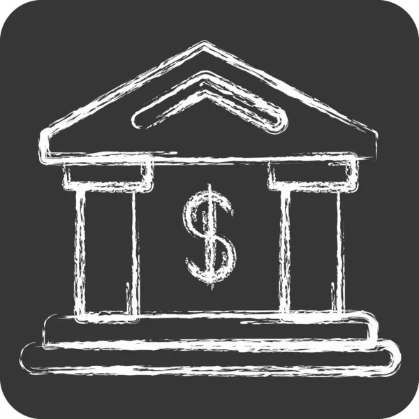 Banco Icon Adequado Para Símbolo Educação Estilo Giz Design Simples — Vetor de Stock