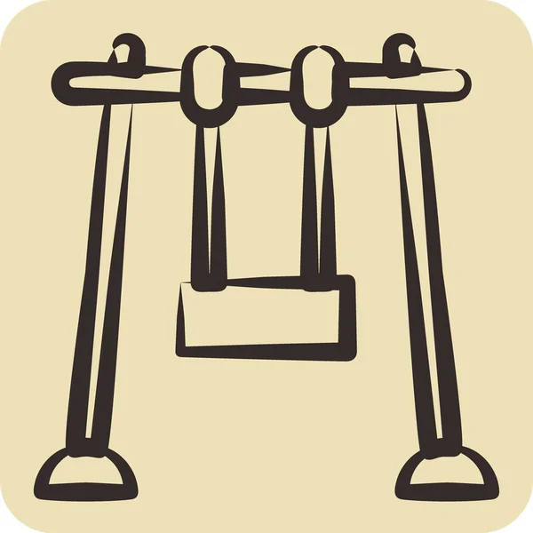 Icon Swing Подходит Символа City Park Ручной Стиль Простой Дизайн — стоковый вектор