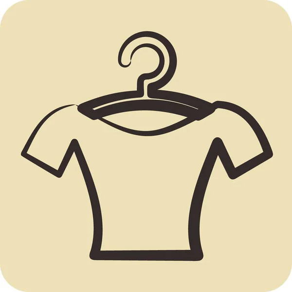 Icon衬衫 适合教育符号 手绘风格 简单的设计可以编辑 设计模板 — 图库矢量图片