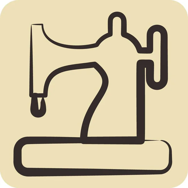 Іконка Швейної Машини Підходить Освітнього Символу Стиль Намальований Вручну Простий — стоковий вектор