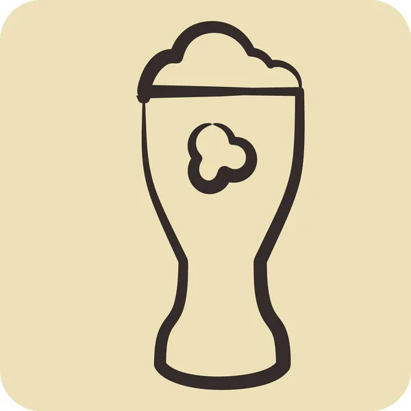 冰啤酒Icon Beer 适合教育符号 手绘风格 简单的设计可以编辑 设计模板 — 图库矢量图片