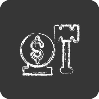 Simge Vergi Yönetmeliği. Eğitim sembolü için uygun. Tebeşir stili. Basit tasarım düzenlenebilir vektörü