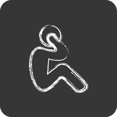 Simge egzersizi. Sağlıklı sembol için uygun. Tebeşir stili. Basit dizayn edilebilir. tasarım şablonu