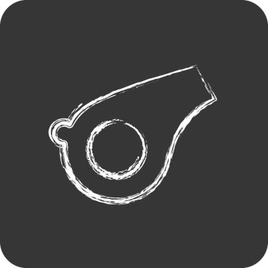 Simge Düdüğü. Sağlıklı sembol için uygun. Tebeşir stili. Basit dizayn edilebilir. tasarım şablonu