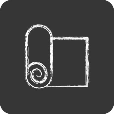 Simge Yoga Mattı. Sağlıklı sembol için uygun. Tebeşir stili. Basit dizayn edilebilir. tasarım şablonu