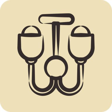 İkon Tavan Lambası. Ev sembolü için uygun. El çizimi tarzı. Basit dizayn edilebilir. dizayn şablonu