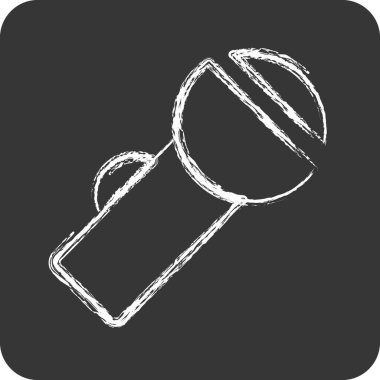 İkon Cep Feneri. Ev sembolü için uygun. Tebeşir stili. Basit dizayn edilebilir. tasarım şablonu