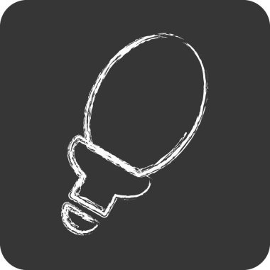 Icon Spiral Ampul. Ev sembolü için uygun. Tebeşir stili. Basit dizayn edilebilir. tasarım şablonu