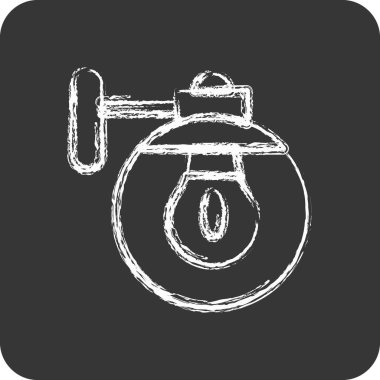 Icon Wall Sconce. Ev sembolü için uygun. Tebeşir stili. Basit dizayn edilebilir. tasarım şablonu