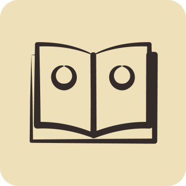 Simge okuma. Eğitim sembolü için uygun. El çizimi tarzı. Basit dizayn edilebilir. dizayn şablonu