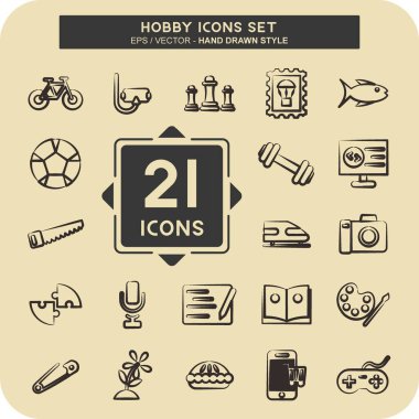 Simge Ayarlama Hobisi. Eğitim sembolü için uygun. El çizimi tarzı. Basit tasarım düzenlenebilir