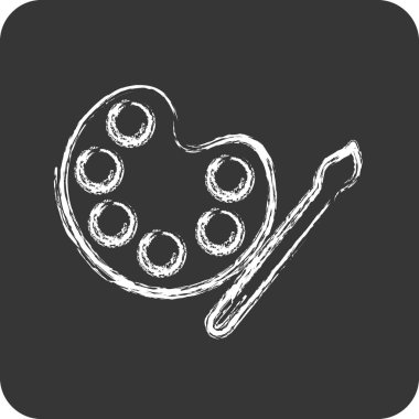 Simge boyama. Eğitim sembolü için uygun. Tebeşir stili. Basit dizayn edilebilir. tasarım şablonu