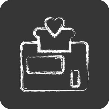 Icon Sadakat Programı. Marka sembolü için uygun. Tebeşir stili. Basit dizayn edilebilir. tasarım şablonu