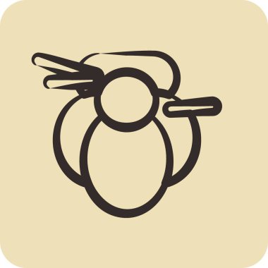 Simge geyşası. Japon sembolü için uygun. El çizimi tarzı. Basit dizayn edilebilir. dizayn şablonu