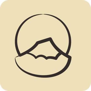 İcon Fujiyama. Japon sembolü için uygun. El çizimi tarzı. Basit dizayn edilebilir. dizayn şablonu