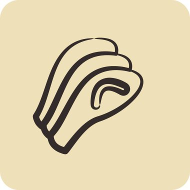 Simge Sashimi. Japon sembolü için uygun. El çizimi tarzı. Basit dizayn edilebilir. dizayn şablonu