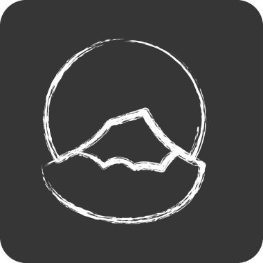 İcon Fujiyama. Japon sembolü için uygun. Tebeşir stili. Basit dizayn edilebilir. tasarım şablonu