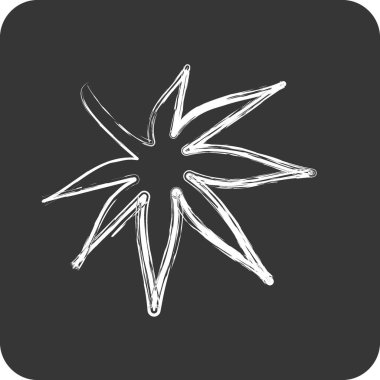 Japon akçaağacı ikonu. Japon sembolü için uygun. Tebeşir stili. Basit dizayn edilebilir. tasarım şablonu